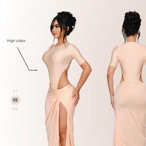 Chic Asymmetrical Peach Set